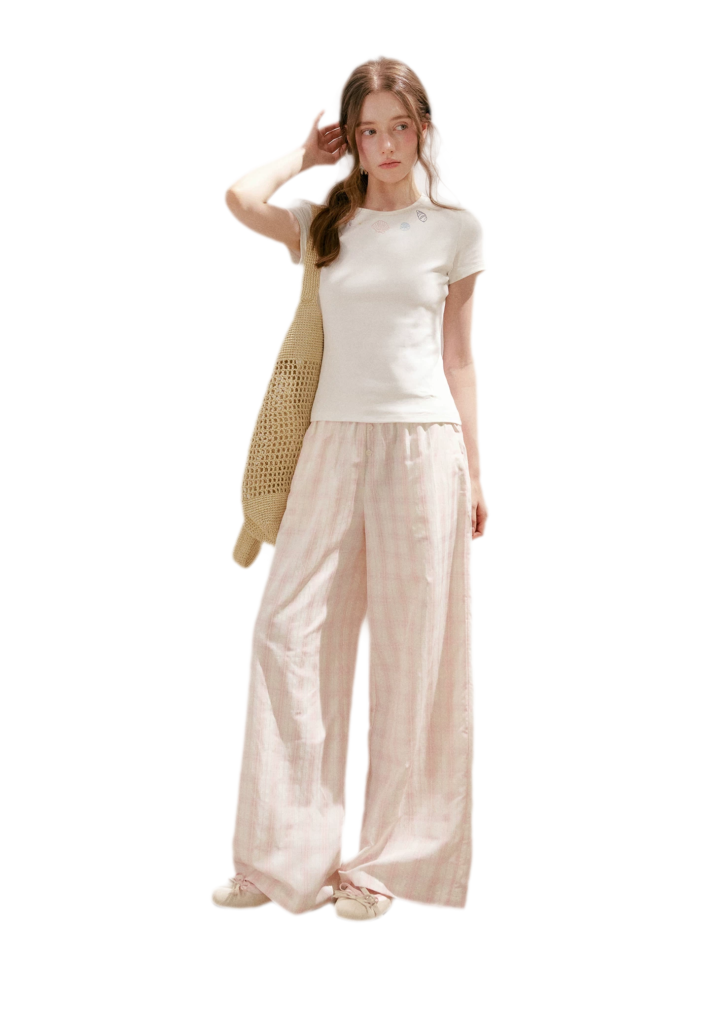 Checkered Wide-Leg Pants