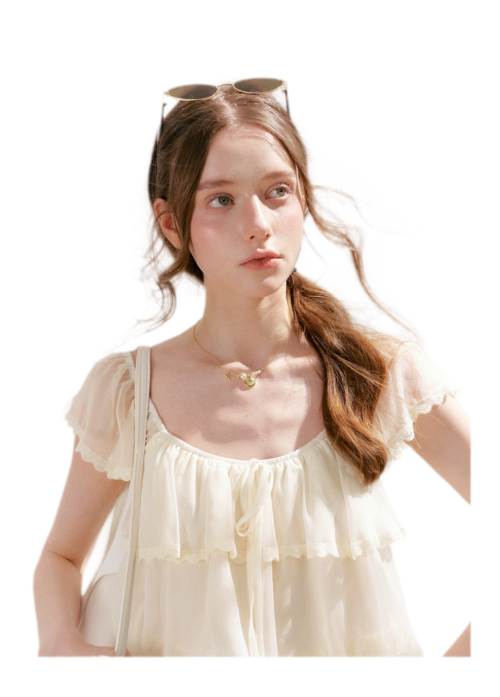 Tiered Ruffle Chiffon Blouse