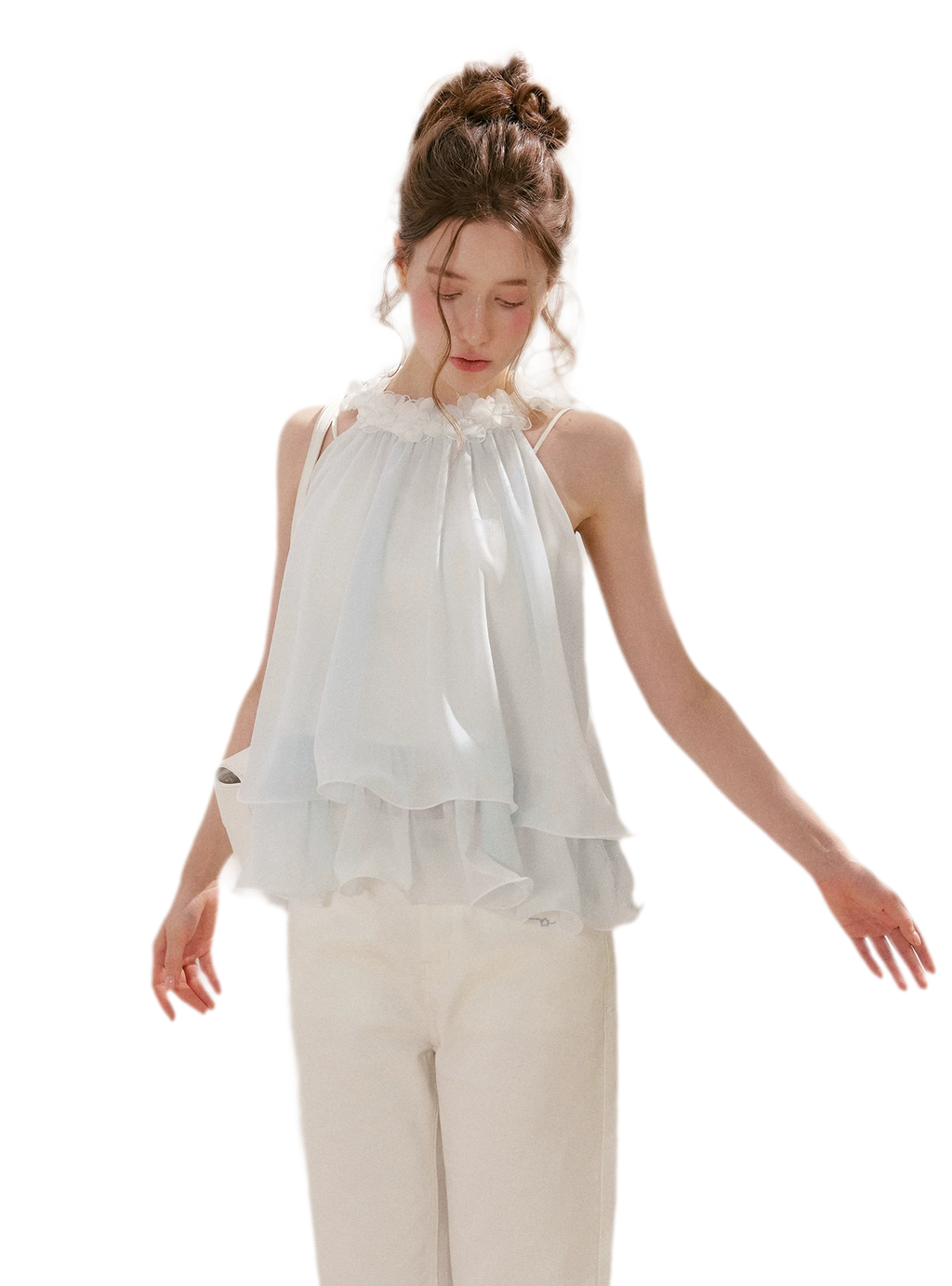 Girlcore 3D Floral Halter Top