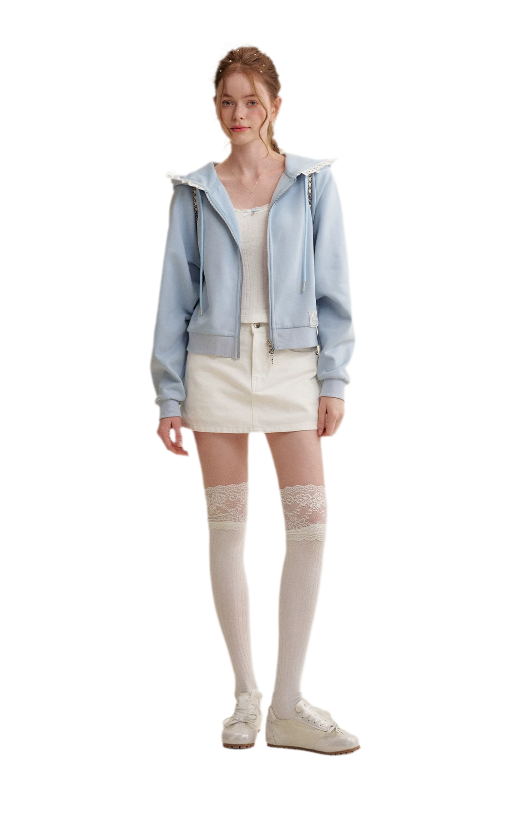 Bow A-Line Denim Skirt