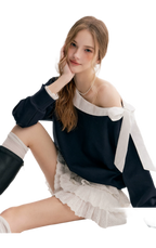 Balletcore Lace Collar Sweatshirt