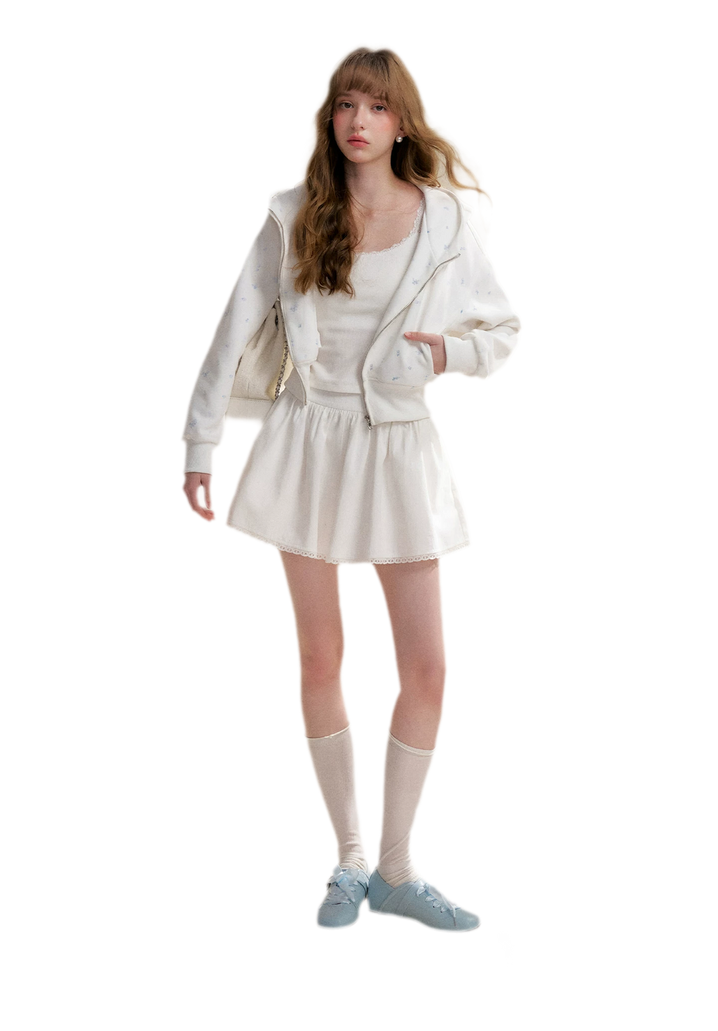 Textured A-Line Short Skirt