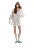 Textured A-Line Short Skirt