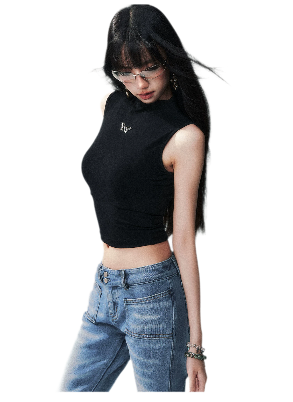 Sleeveless High Neck Tee