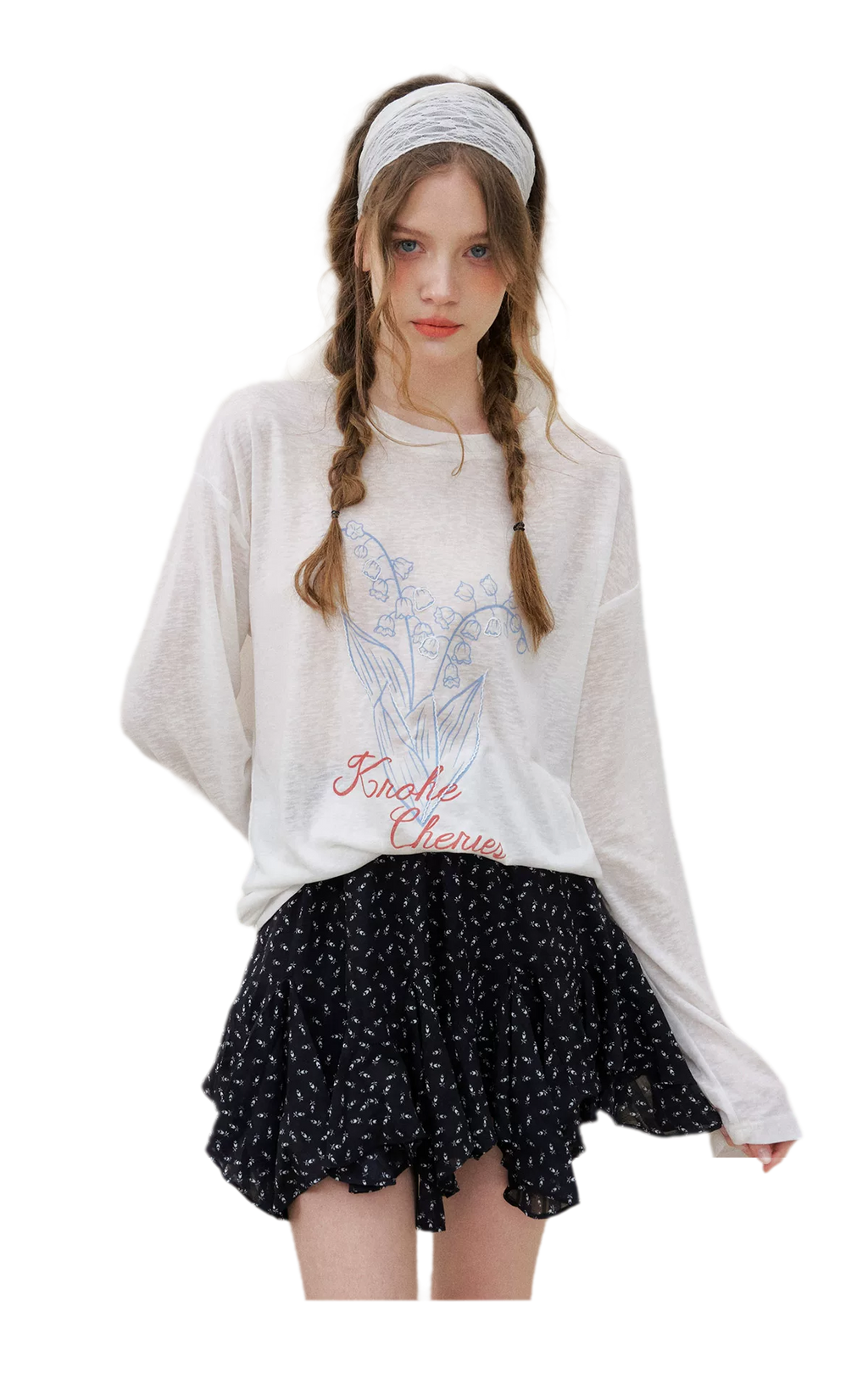 Hand-Drawn Floral Sun Protection Pullover