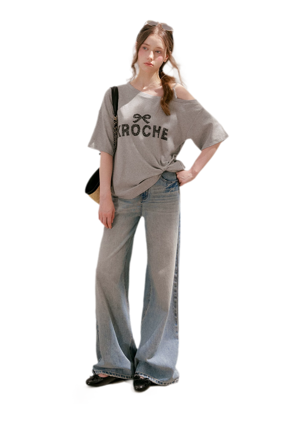Off-Shoulder Logo T-Shirt