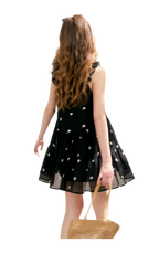 Tencel Embroidered Ruffle A-line Dress