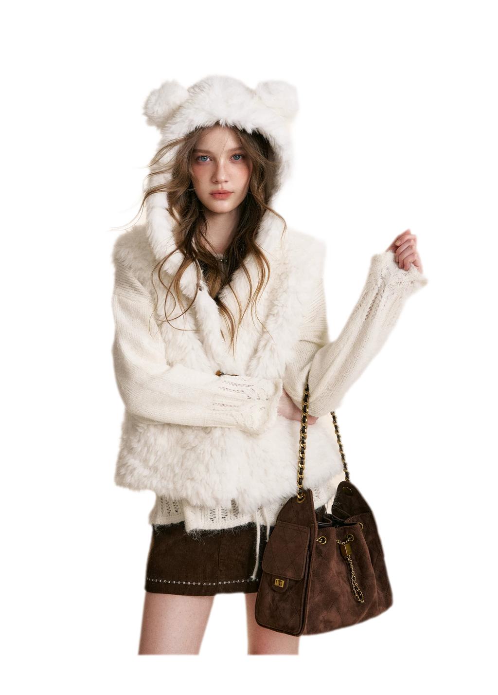 Bear Fleece Hooded Vest