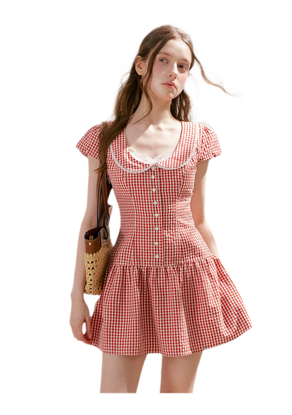 Lace Vintage Plaid Dress