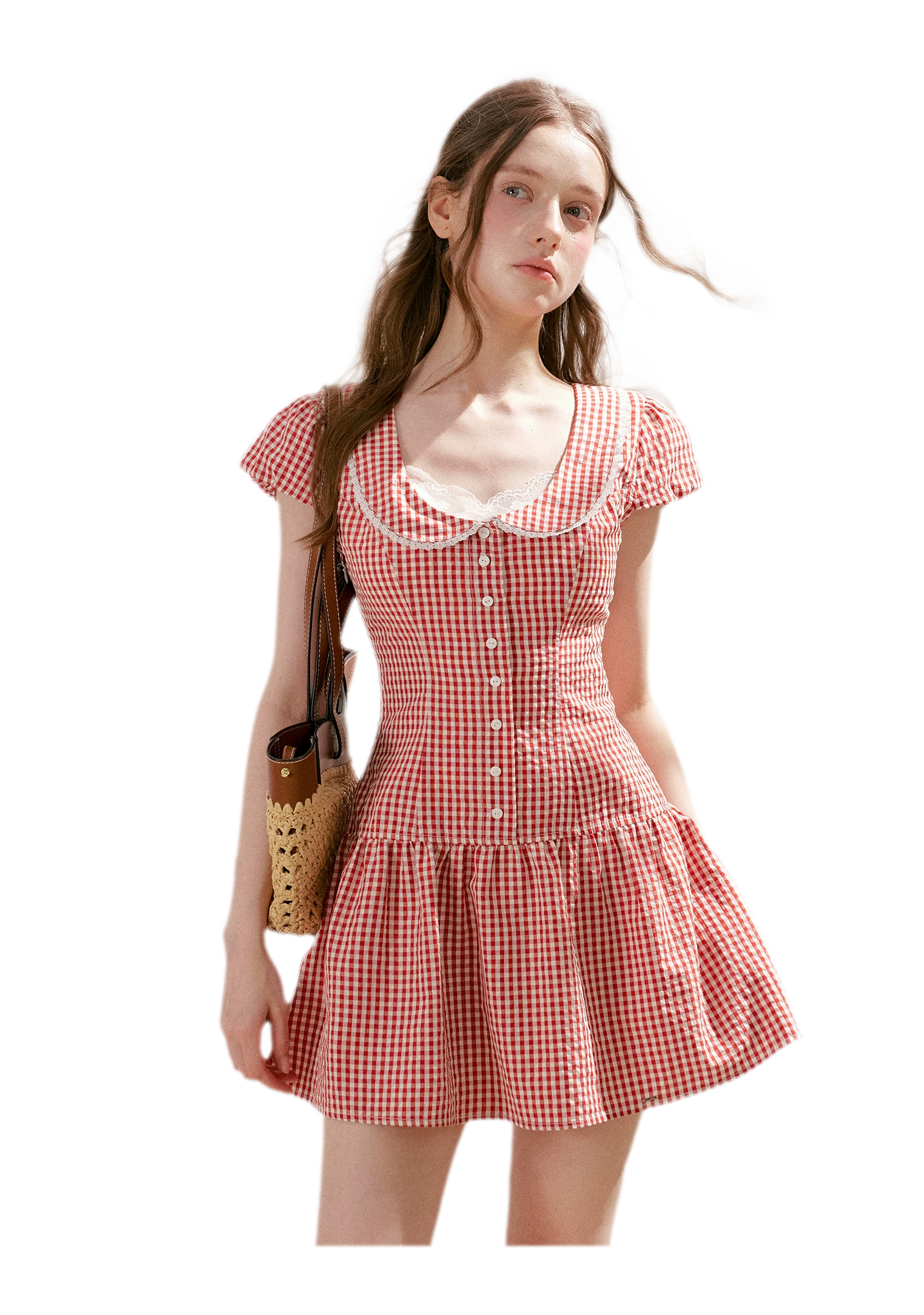 Lace Vintage Plaid Dress