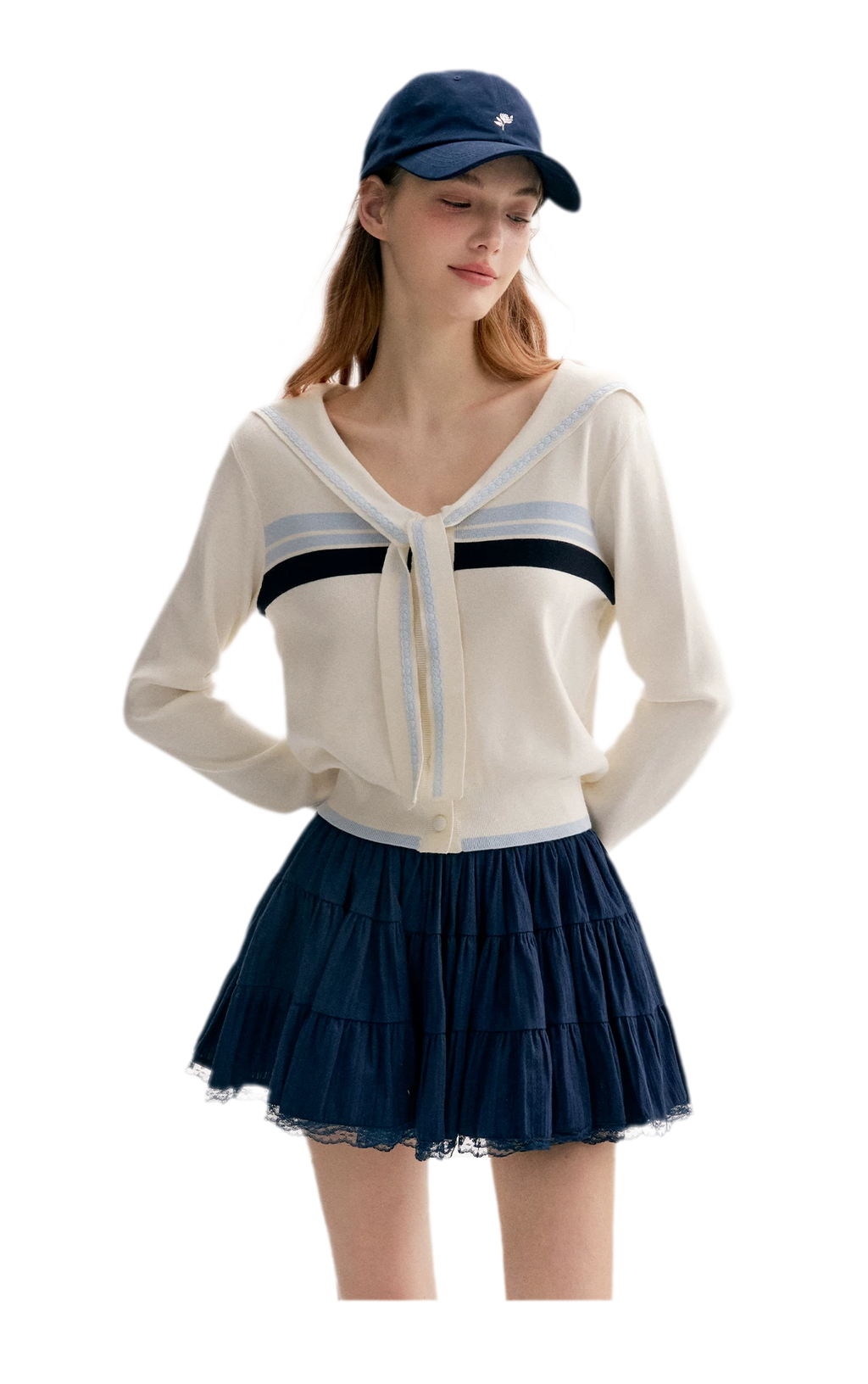 Lace Sailor Tie Cardigan