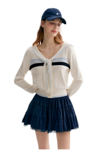 Lace Sailor Tie Cardigan