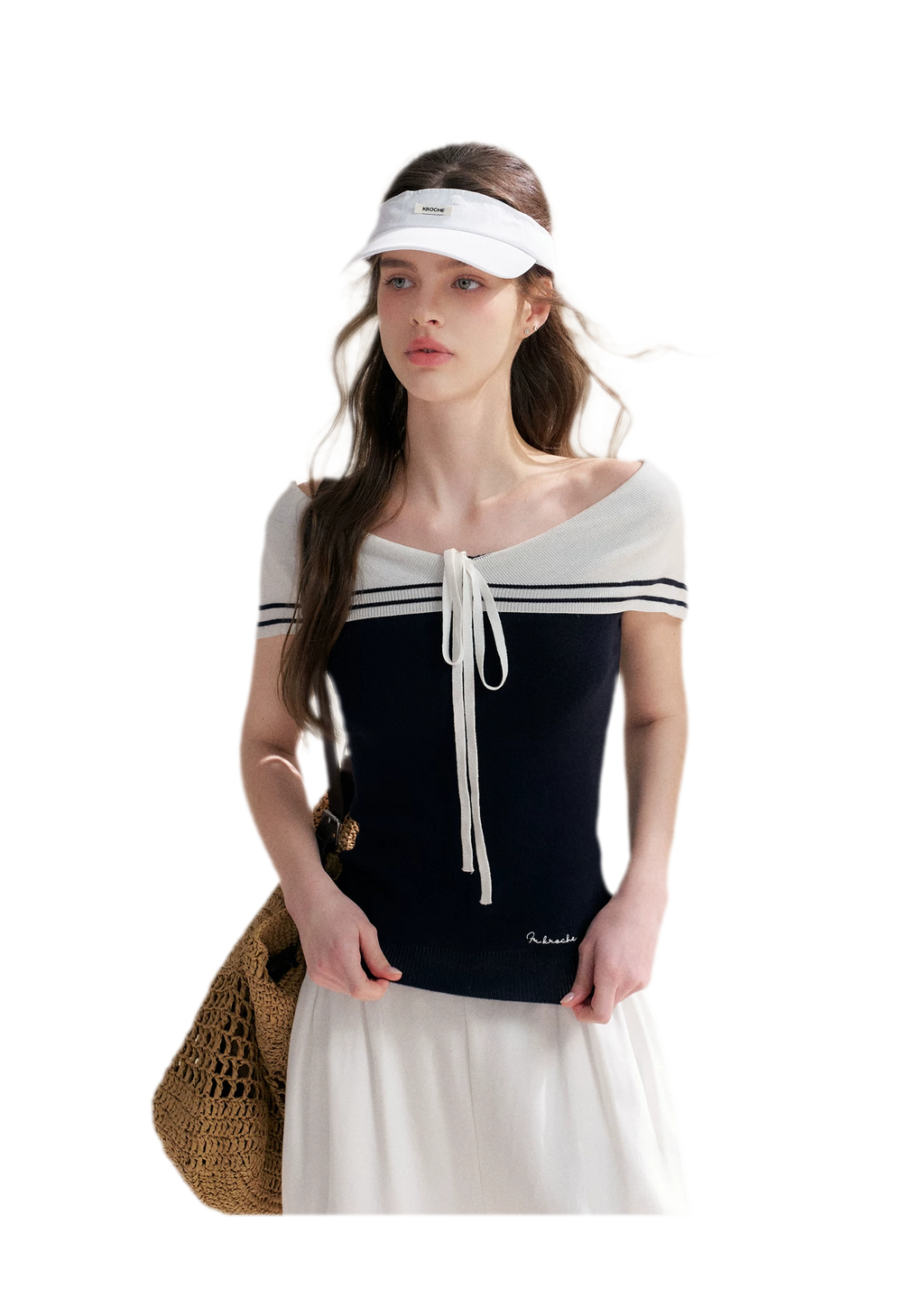 V-Neck Tie Knit Top