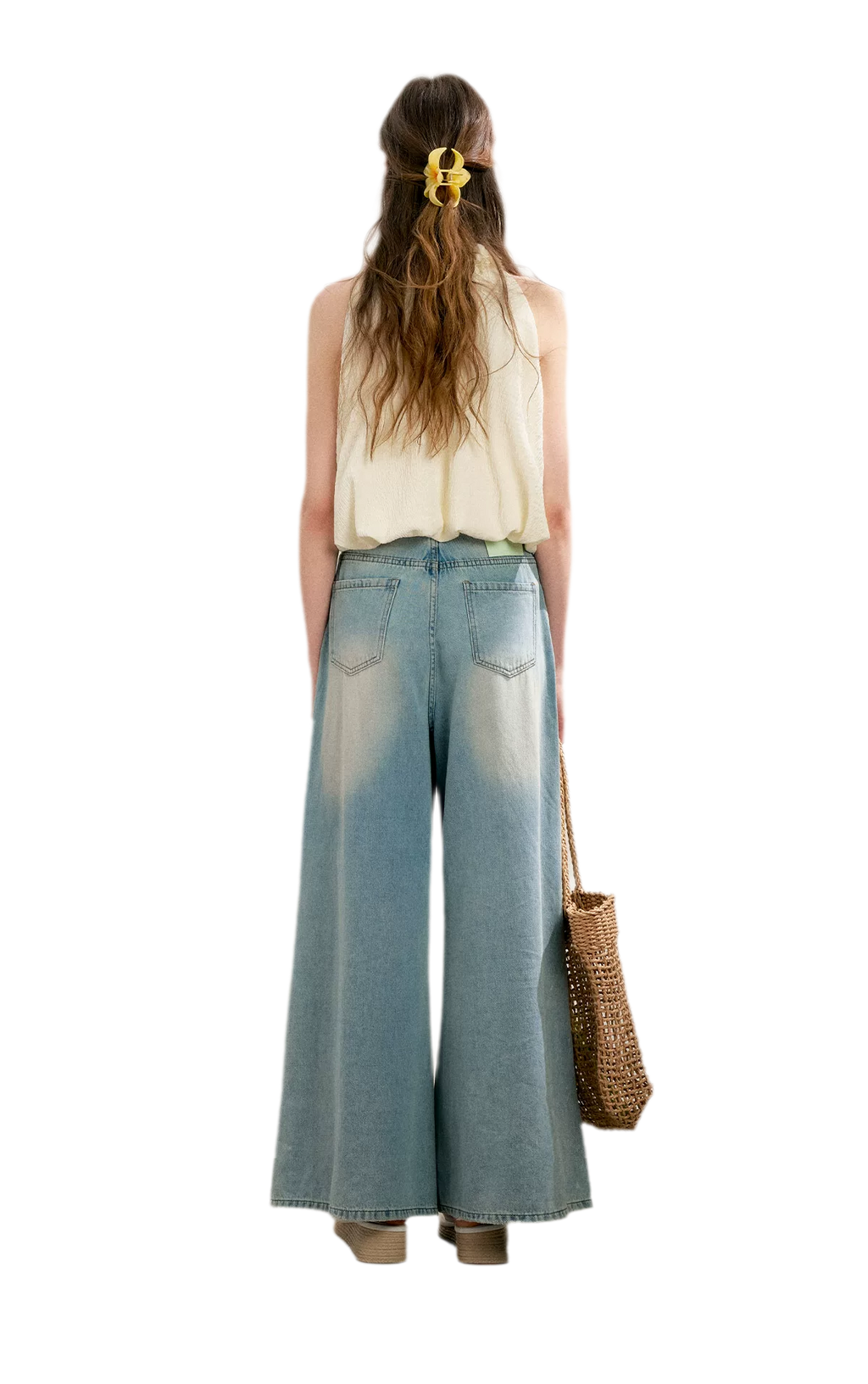 Halter A-Line Top with Floral Texture