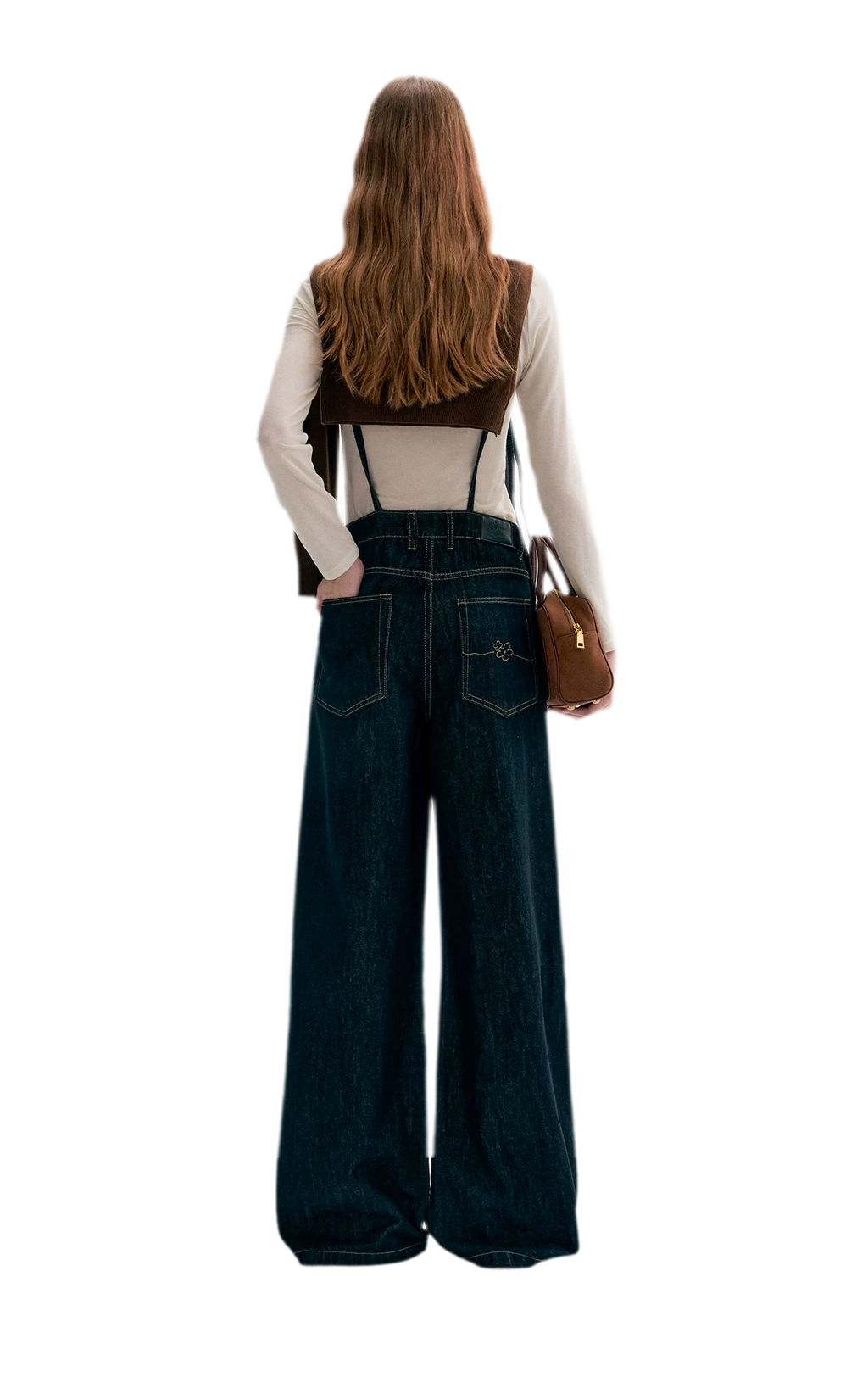 Contrast Floral Denim Overalls