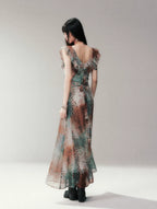Sea Salt Leopard Chiffon Dress
