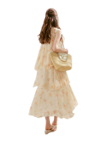 Chiffon Floral Halter Long Dress