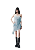 Ruffled Asymmetric Cami Dress