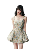 Jacquard Floral Short Dress