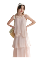 Chiffon Floral Halter Long Dress