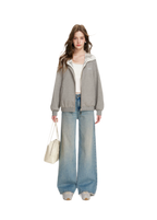 Lace-Trimmed Wide-Leg Denim Pants