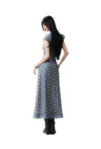 Blue Floral Tencel Dress