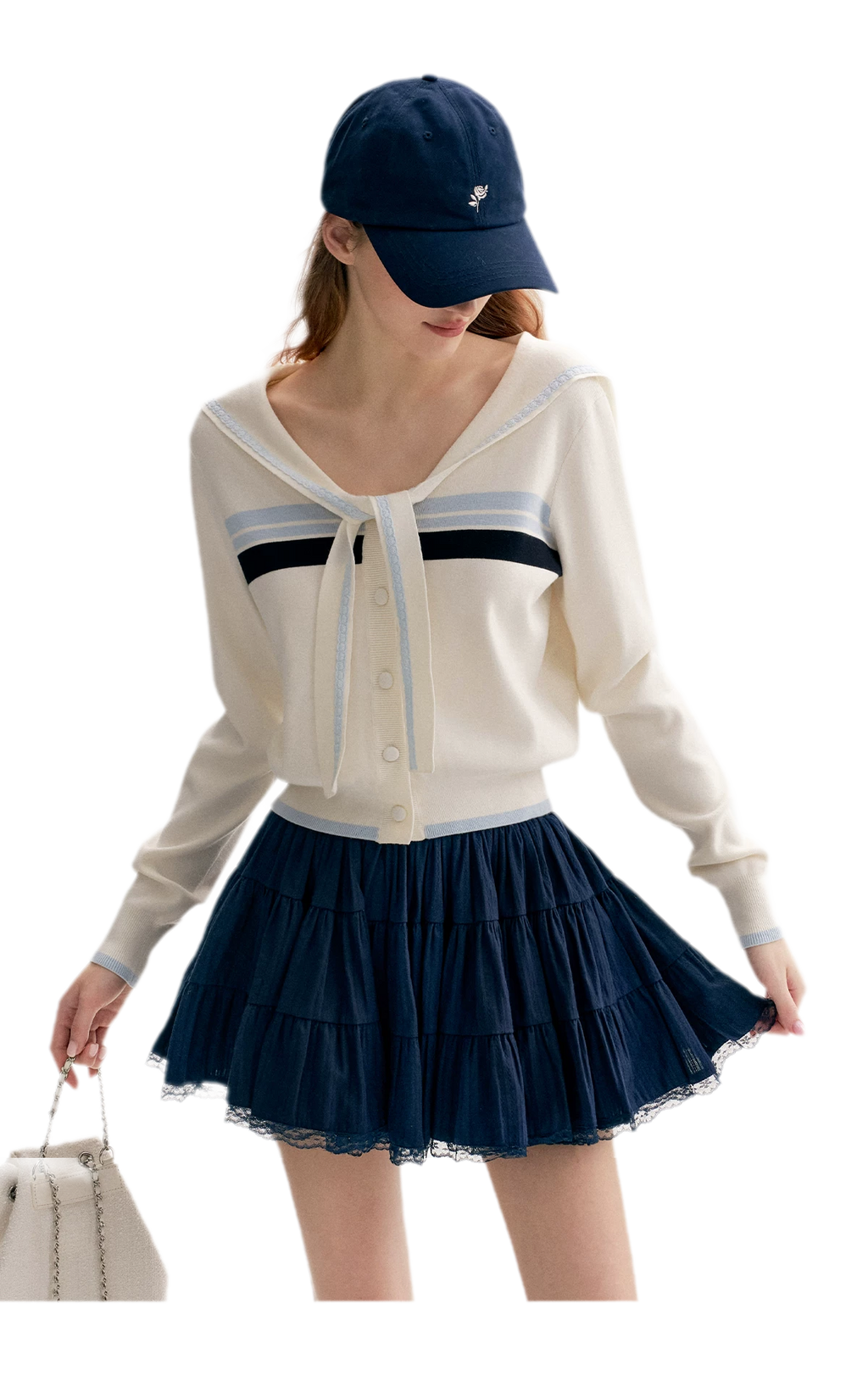 Lace Sailor Tie Cardigan