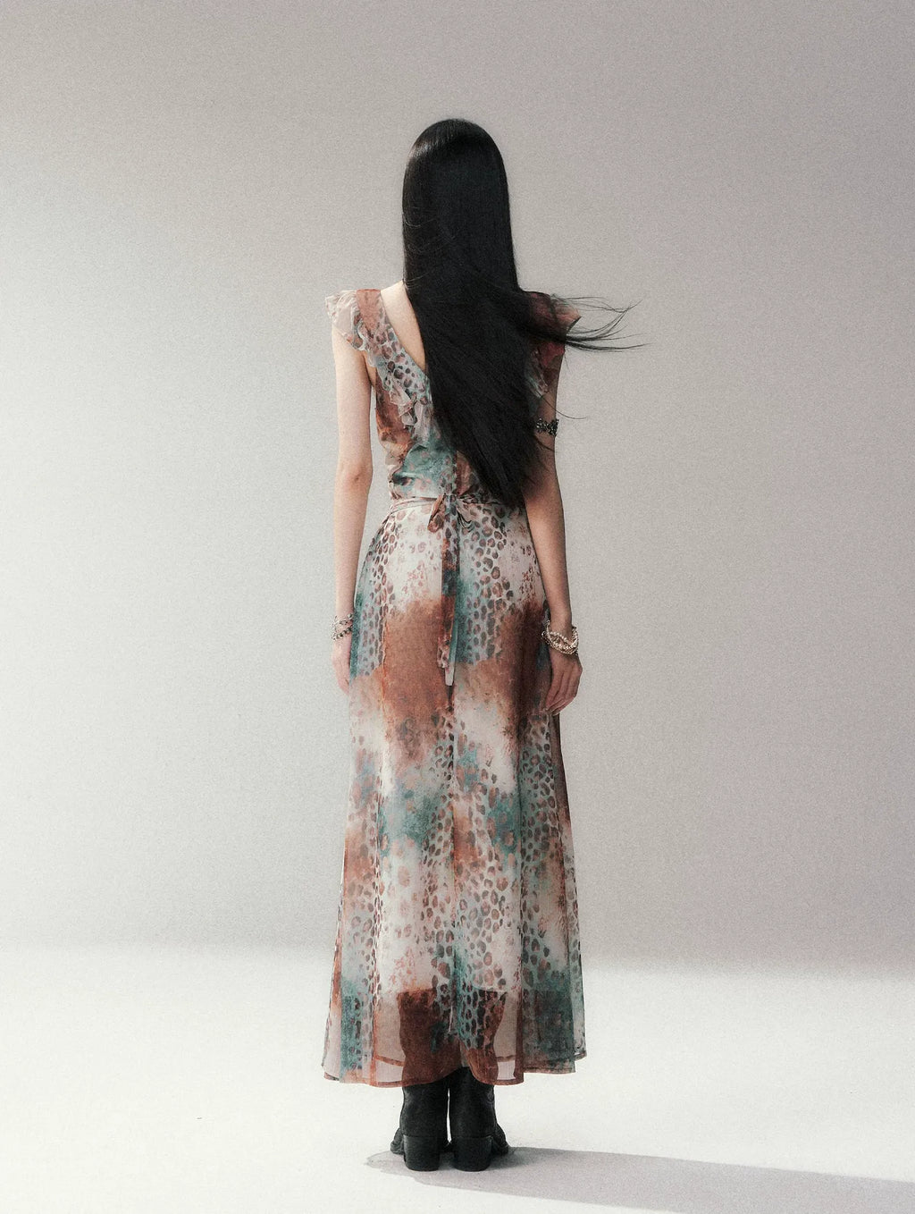 Sea Salt Leopard Chiffon Dress