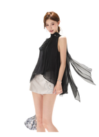 Embellished Satin Mini Skort