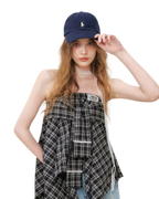 Asymmetric Lace Patchwork Plaid Skirt/Top