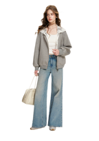 Lace-Trimmed Wide-Leg Denim Pants