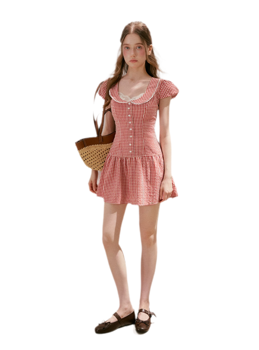 Lace Vintage Plaid Dress