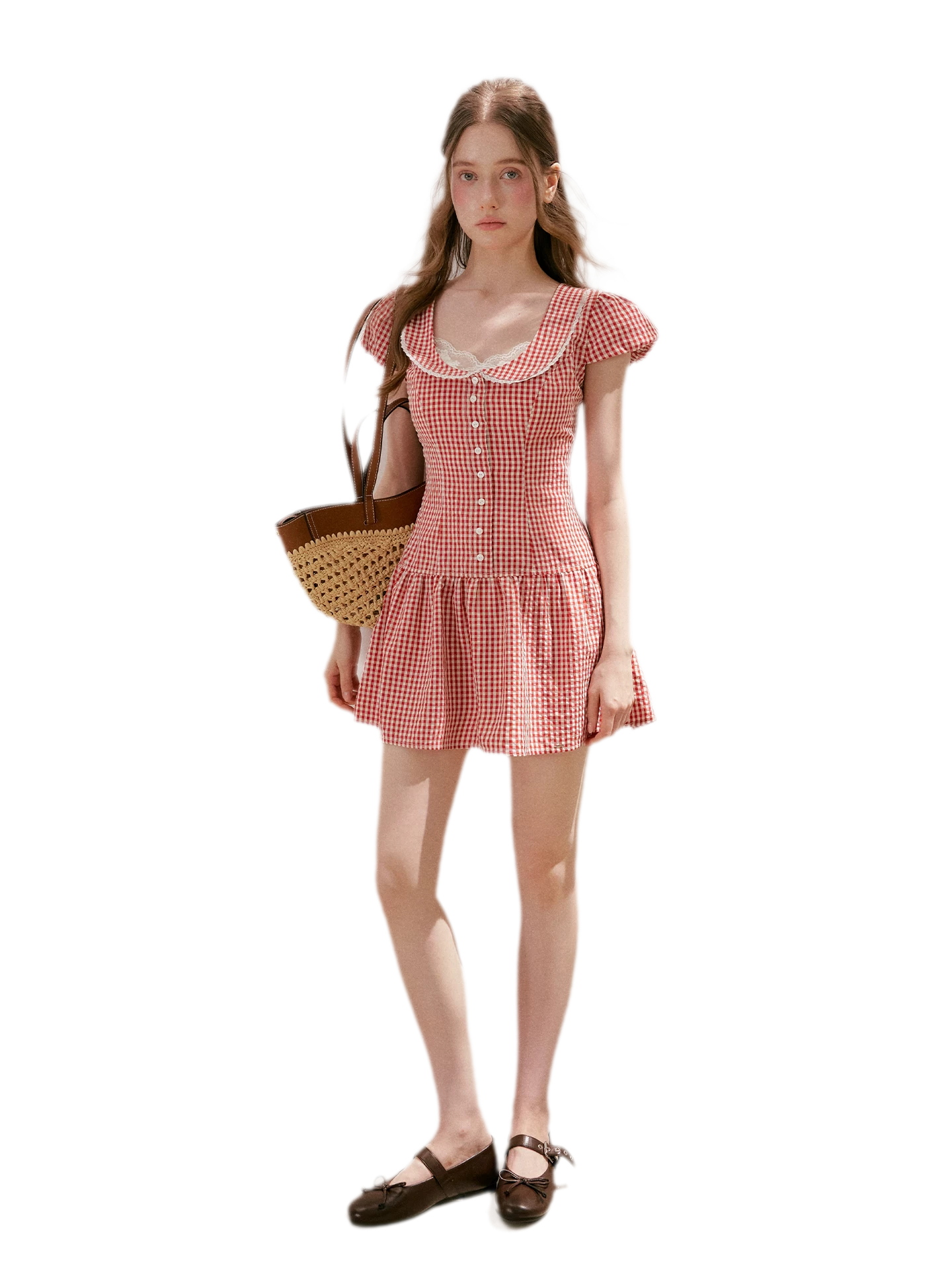 Lace Vintage Plaid Dress