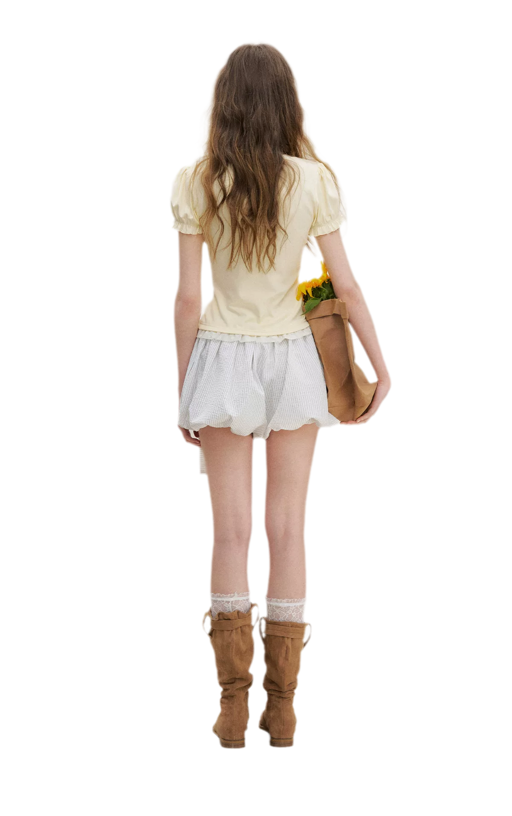 Bow Tie Elastic Waist Casual Shorts