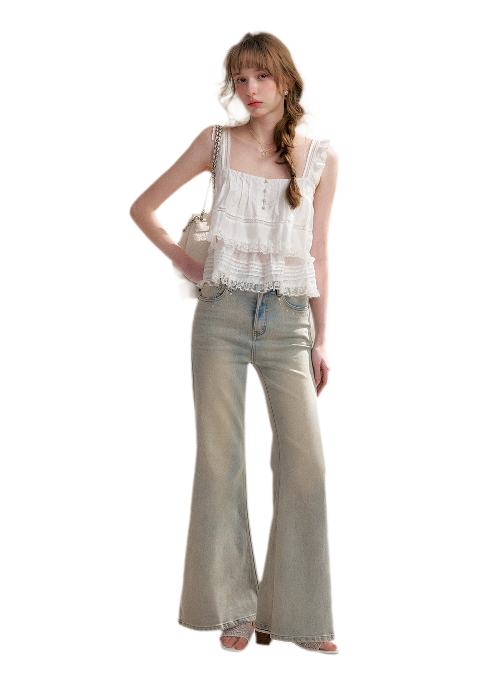 Lace Edge Camisole and Skirt Set
