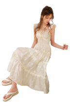 Embroidered Floral Tie-Waist Dress