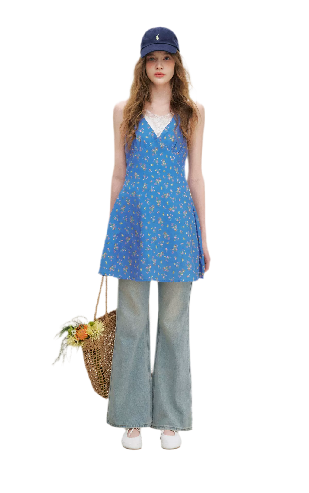Lace Trim Flare Jeans