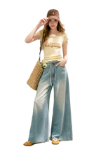 Bow Wide-Leg Jeans