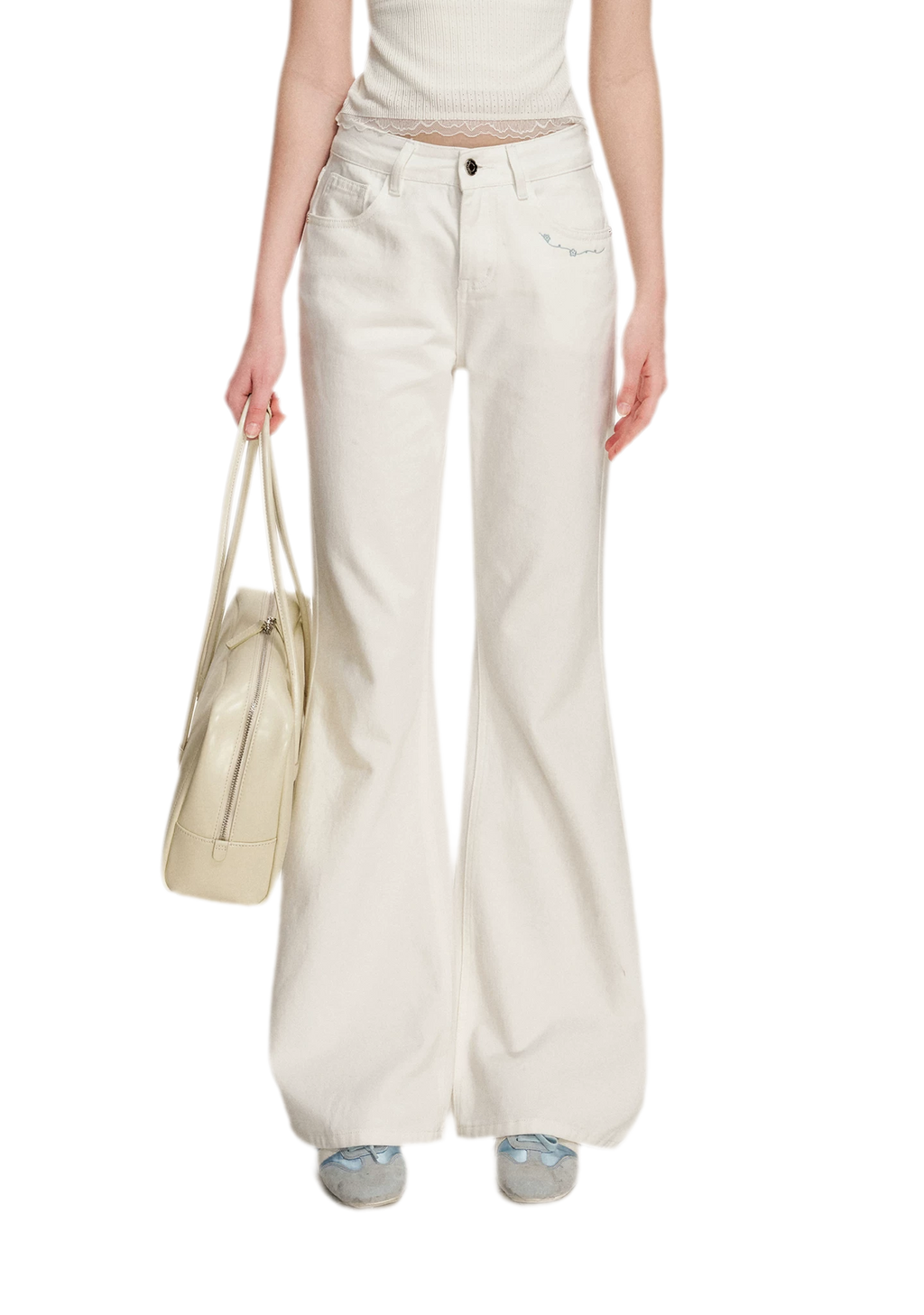 Embroidered Flared Jeans