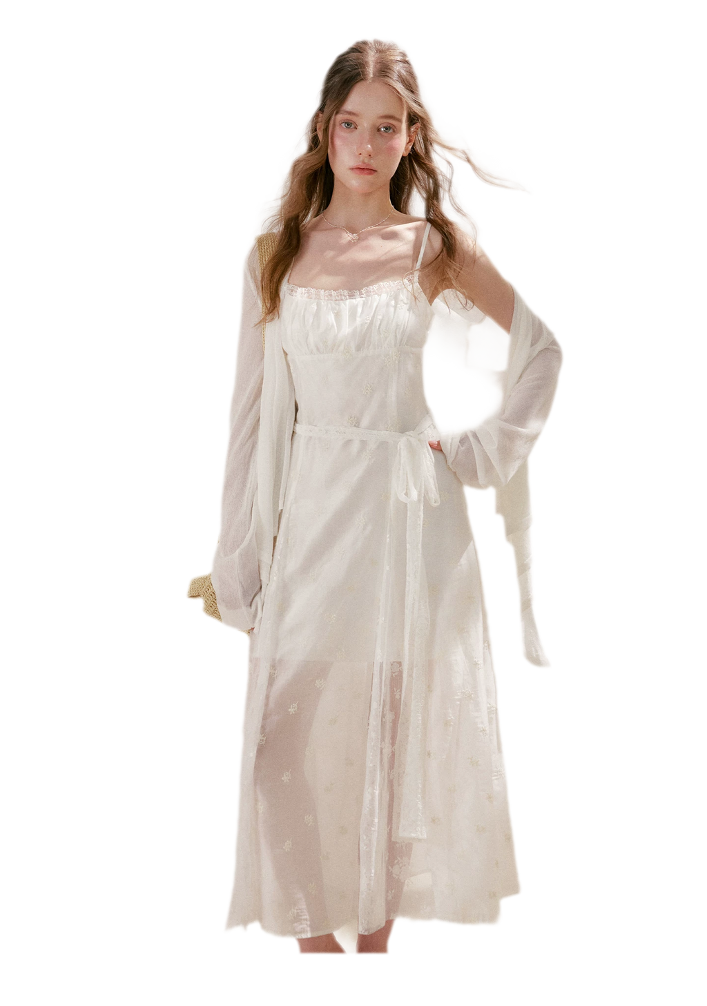 French Embroidered A-line Dress