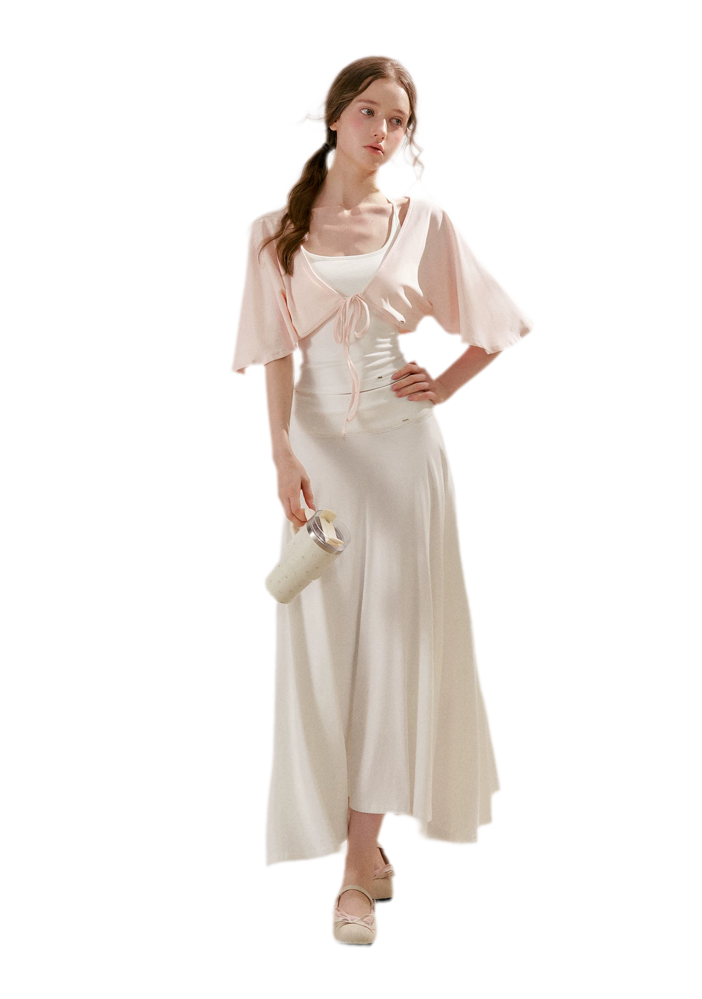 Airy Cloud U-Neck Vest & Batwing