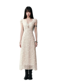 Lace V-Neck Long Dress