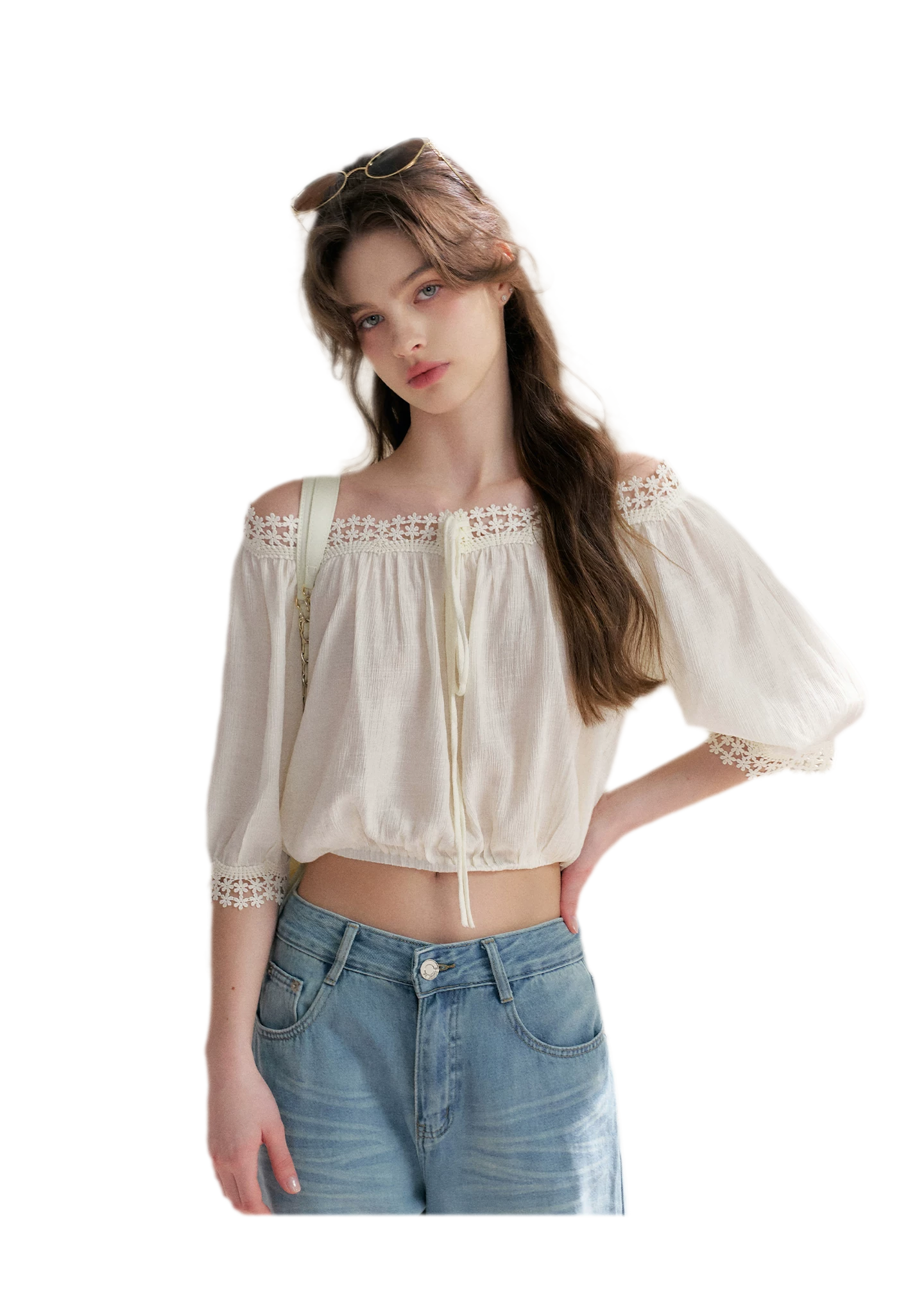 Lace Off-Shoulder Top & Skirt Set