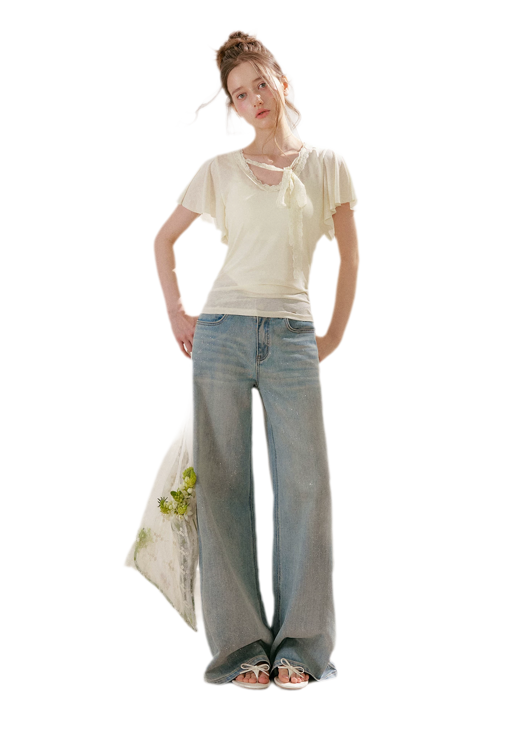 Sparkling Galaxy Wide-Leg Jeans