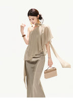 Amber Radiance Acetate Satin Mermaid Skirt