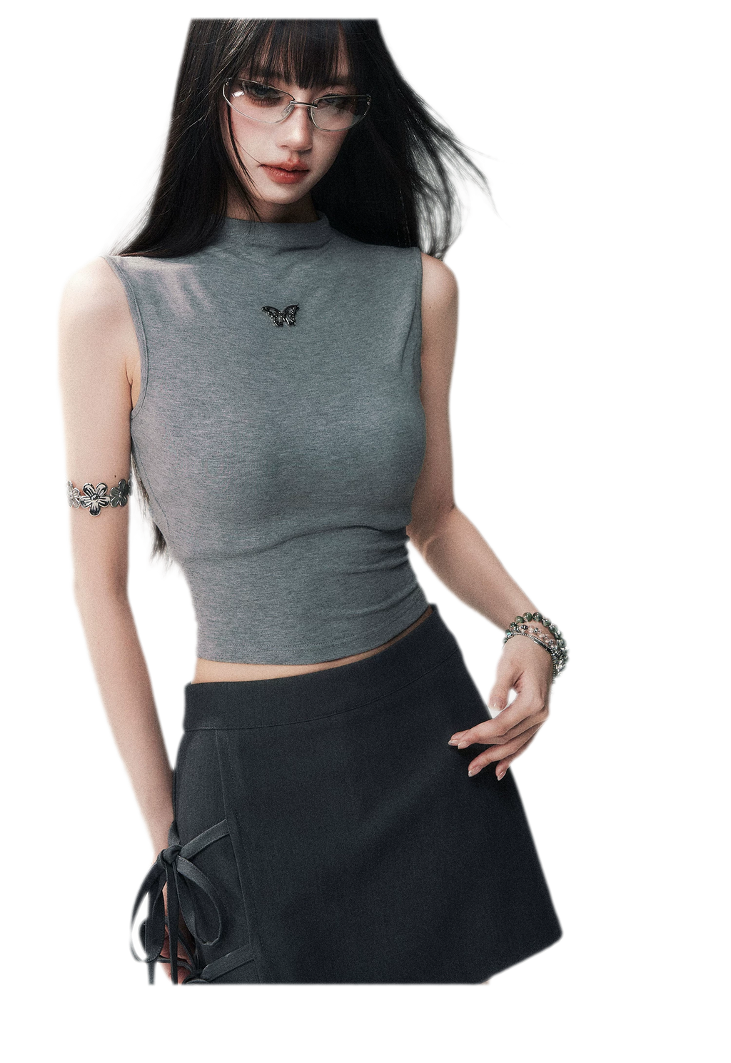 Sleeveless High Neck Tee