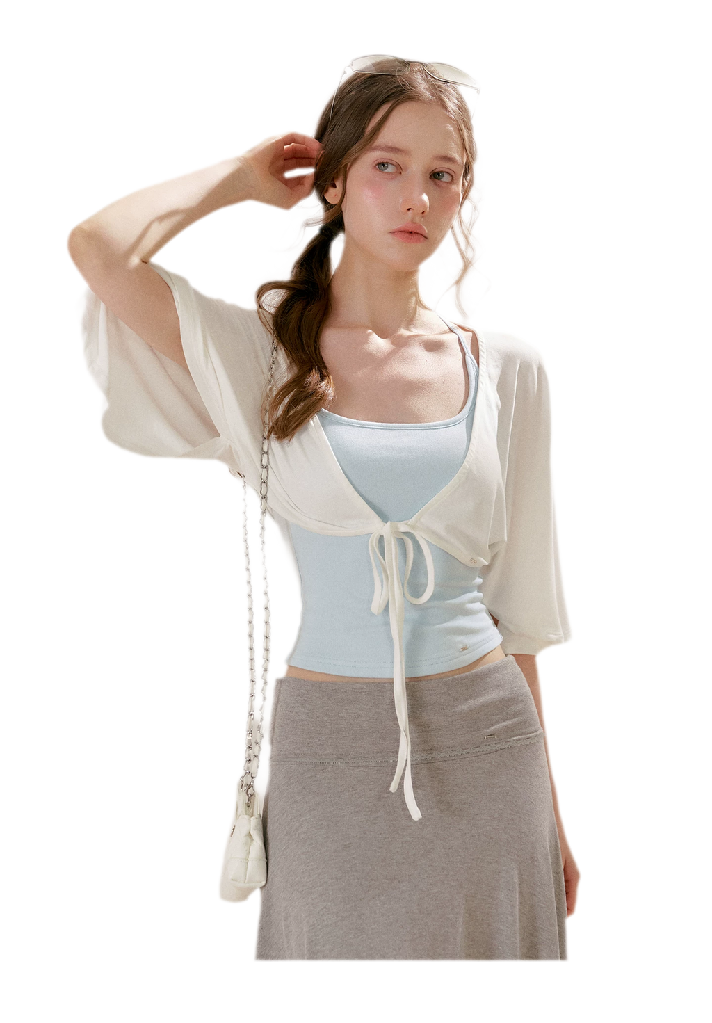 Airy Cloud U-Neck Vest & Batwing