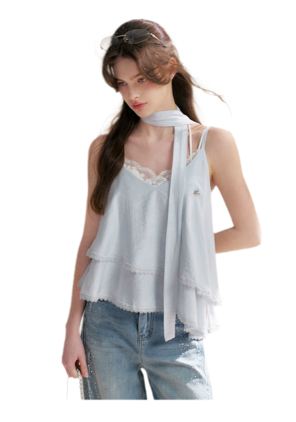 Asymmetrical Lace V-Neck Camisole