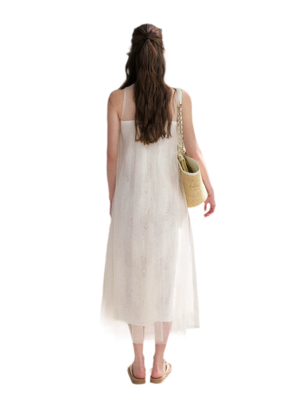 Sleeveless Mesh Lace Dress
