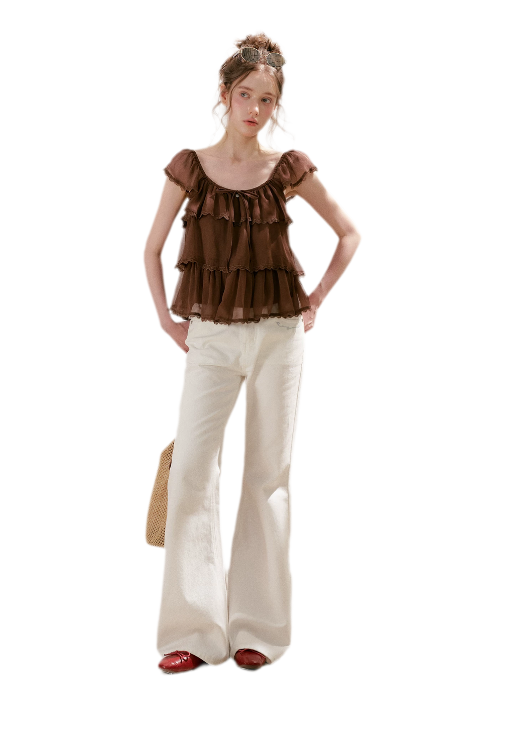 Tiered Ruffle Chiffon Blouse